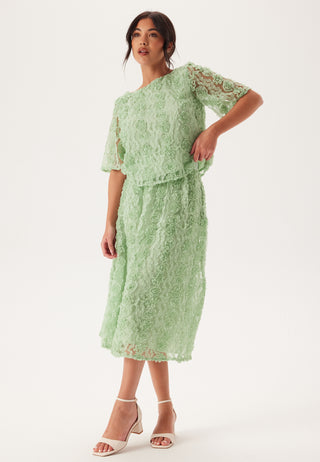 3D Flower Midi Skirt