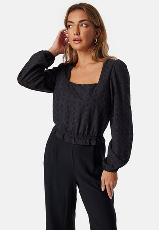 Broderie Anglaise Square Neck Blouse