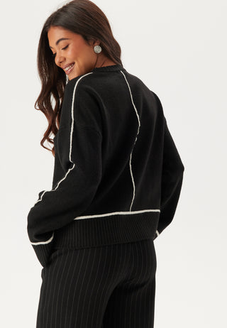 Contrast Stitch Knitted Sweater