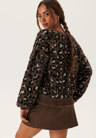 Fluffy Knitted Pearl Cardigan