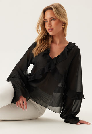 Open Back Frill Blouse
