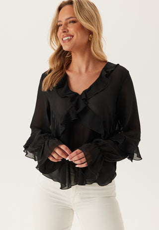 Open Back Frill Blouse