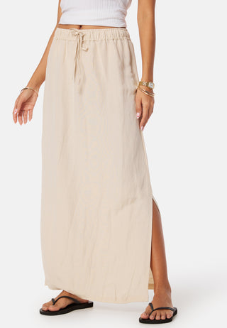 Linen Blend Maxi Skirt