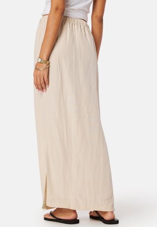 Linen Blend Maxi Skirt