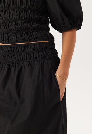 Smock Waist Maxi Skirt