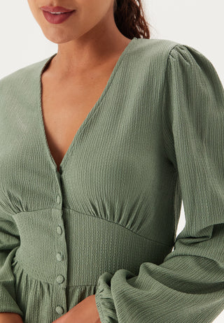 Structure Button Midi Dress