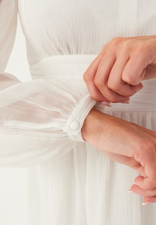 Tie Back L/S Chiffon Dress