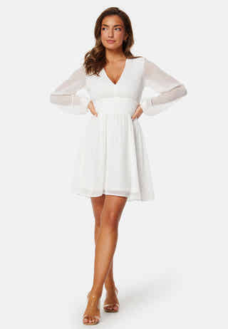 Tie Back L/S Chiffon Dress