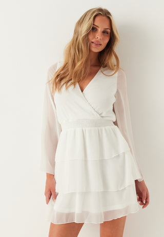 Frill L/S Chiffon Dress