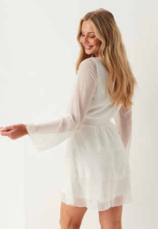 Frill L/S Chiffon Dress