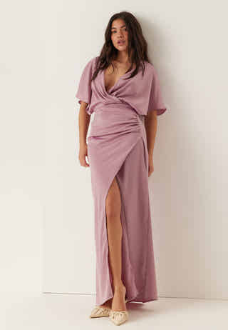 Wrap Satin Gown