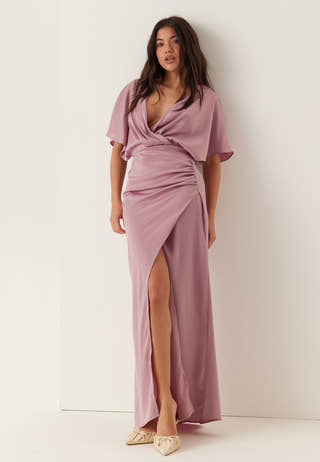 Wrap Satin Gown