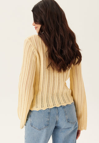 Boat Neck Structure Knitted Sweater