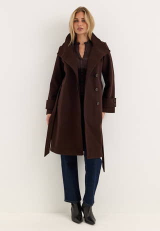 High Neck Midi Coat