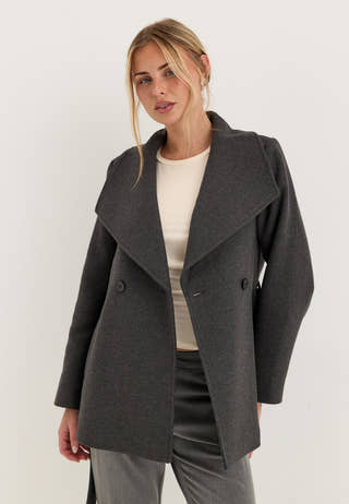 Short Wool Blend Coat
