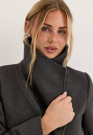 Short Wool Blend Coat