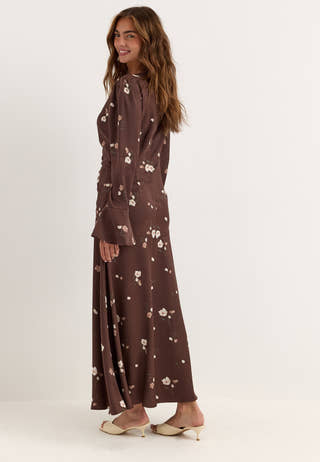 Ruched Front Midi Dress Floral