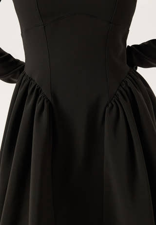 Volume Skirt Long Sleeve Mini Dress