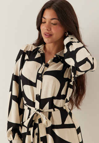 Viscose Flounce Shirt Dress