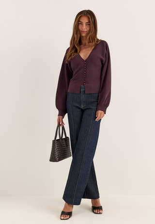 Knitted Cardigan Purple