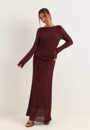 Lace Ankle Dress Red