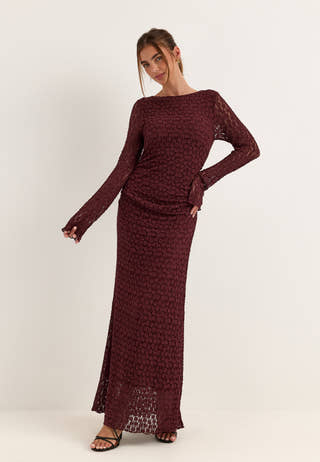 Lace Ankle Dress Red