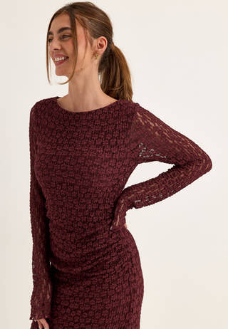 Lace Ankle Dress Red