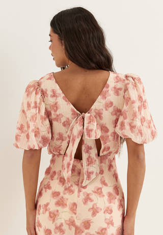 Structured Puff Sleeve Ankle Dress