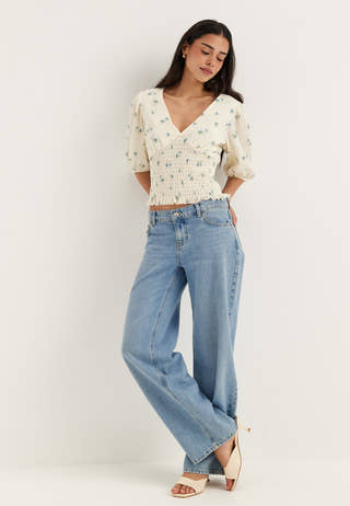V-neck Smock Top