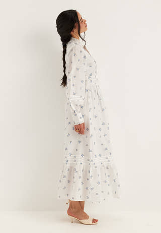 Cotton Pleated Maxi Dress