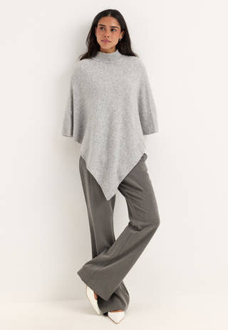 Mid Waist Flared Suit Trousers Grey