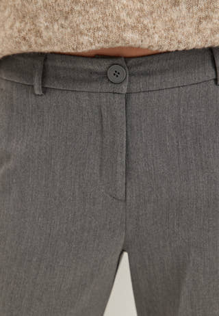 Mid Waist Flared Suit Trousers Grey
