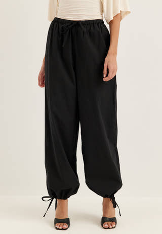 Tie Detail Cotton Trousers