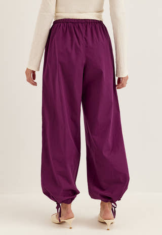 Tie Detail Cotton Trousers