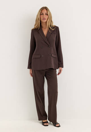 Double Breasted Blazer Brown