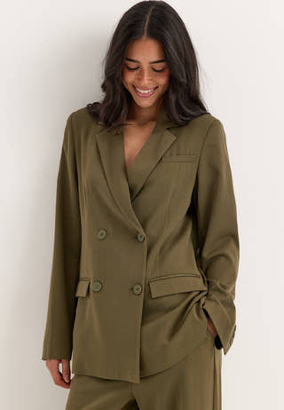 Double Breasted Blazer Green