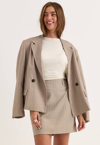 Mini Suit Skirt Striped