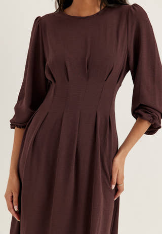 Crepe Pleated Dress Purple