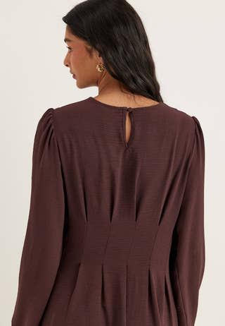 Crepe Pleated Dress Purple