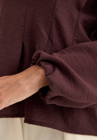 Crepe Pleated Blouse Purple