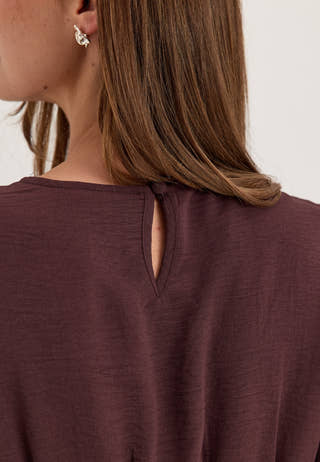 Crepe Pleated Blouse Purple