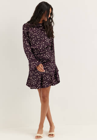 Ruched Front Short Dress Patterned