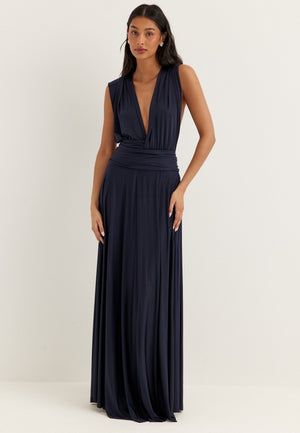 Multi Tie Soft Gown Blue
