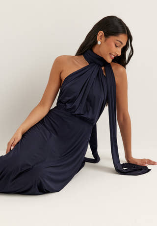 Multi Tie Soft Gown Blue