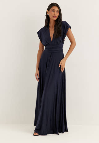 Multi Tie Soft Gown Blue