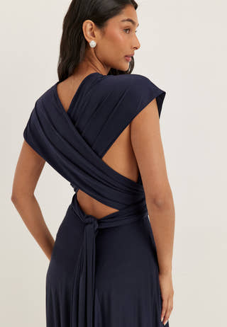 Multi Tie Soft Gown Blue