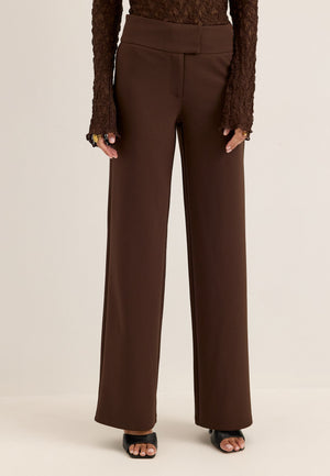 Soft Suit Wide Trousers Brown