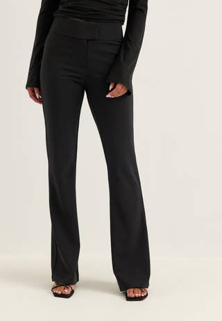Soft Suit Flared Trousers Black