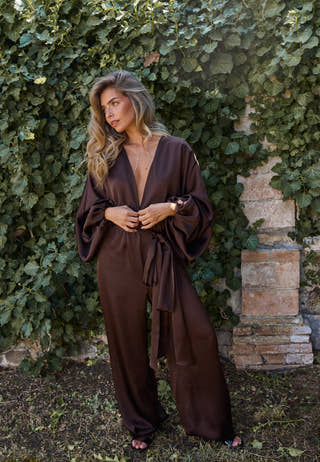Satin Bubble Hem Jumpsuit