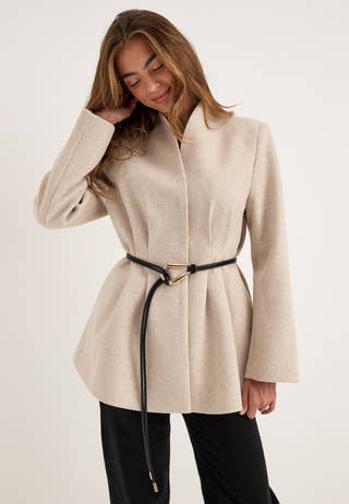 Shaped Short Coat White